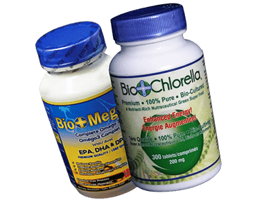 Biomega and Biochlorella bottle